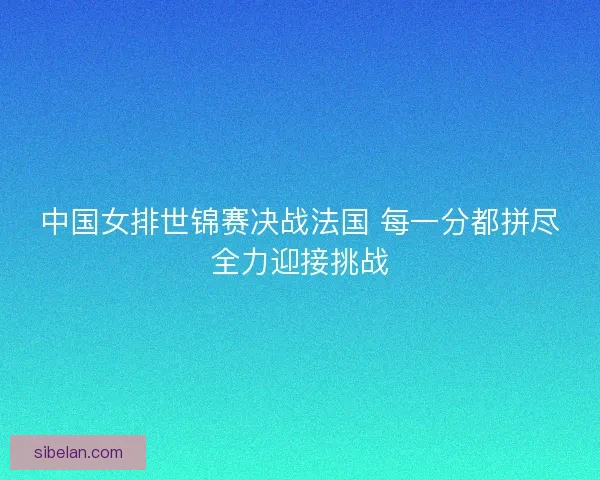 中国女排世锦赛决战法国 每一分都拼尽全力迎接挑战